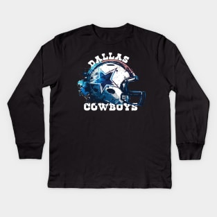 Cowboys Helmet Kids Long Sleeve T-Shirt